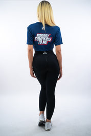 T-SHIRT CROP NOBODY BLU NAVY