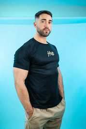 T-SHIRT PERFORMANCE NERA GOLD LOGO limited edition