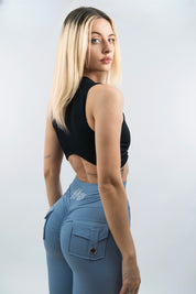 LEGGINGS A ZAMPA DI ELEFANTE VENUS AZZURRO