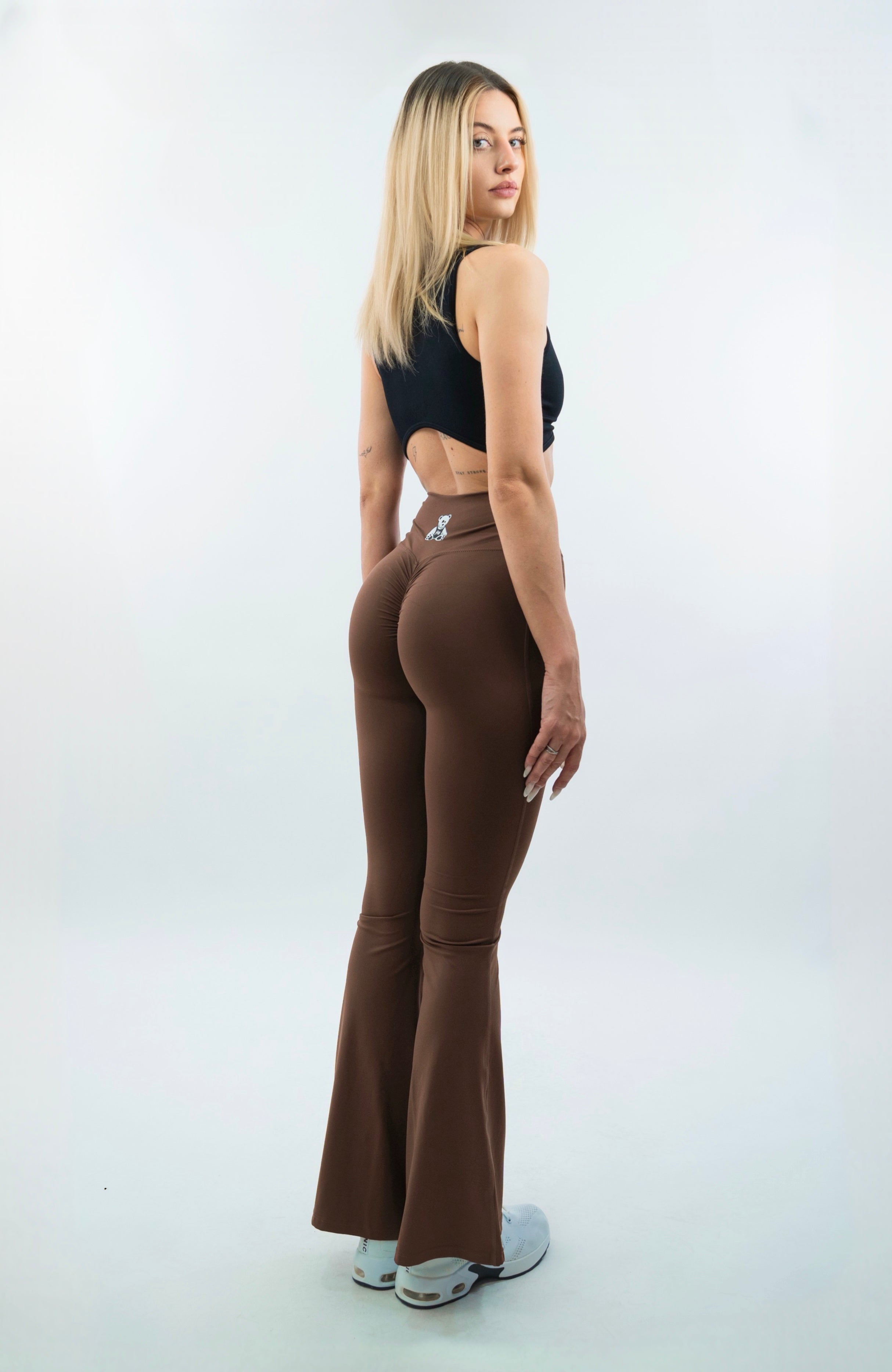 LEGGINGS A ZAMPA DI ELEFANTE AURA MARRONE