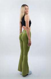 LEGGINGS A ZAMPA DI ELEFANTE AURA OLIVA