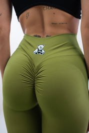 LEGGINGS A ZAMPA DI ELEFANTE AURA OLIVA