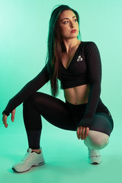 CROP TOP INTENSE NERO - MANICA LUNGA