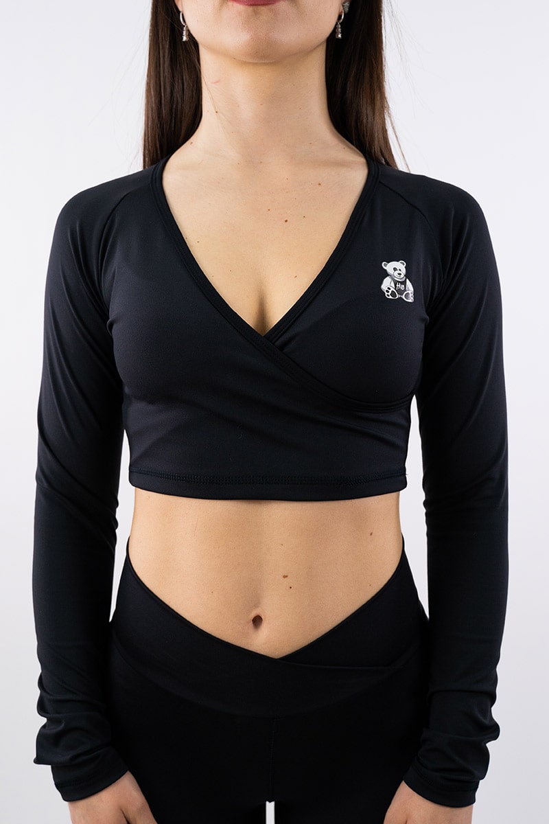 CROP TOP INTENSE NERO - MANICA LUNGA