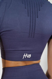 CROP TOP PERFORMANCE PURPLE - MANICA CORTA