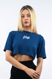 T-SHIRT CROP NOBODY BLU NAVY