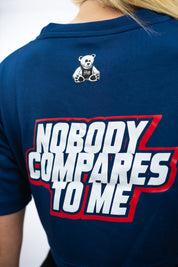 T-SHIRT CROP NOBODY BLU NAVY