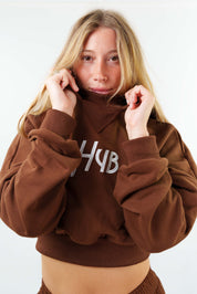 FELPA CROP ESSENZA MARRONE