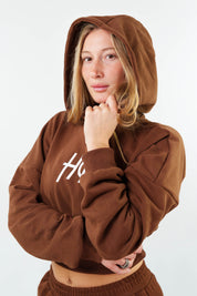 FELPA CROP ESSENZA MARRONE