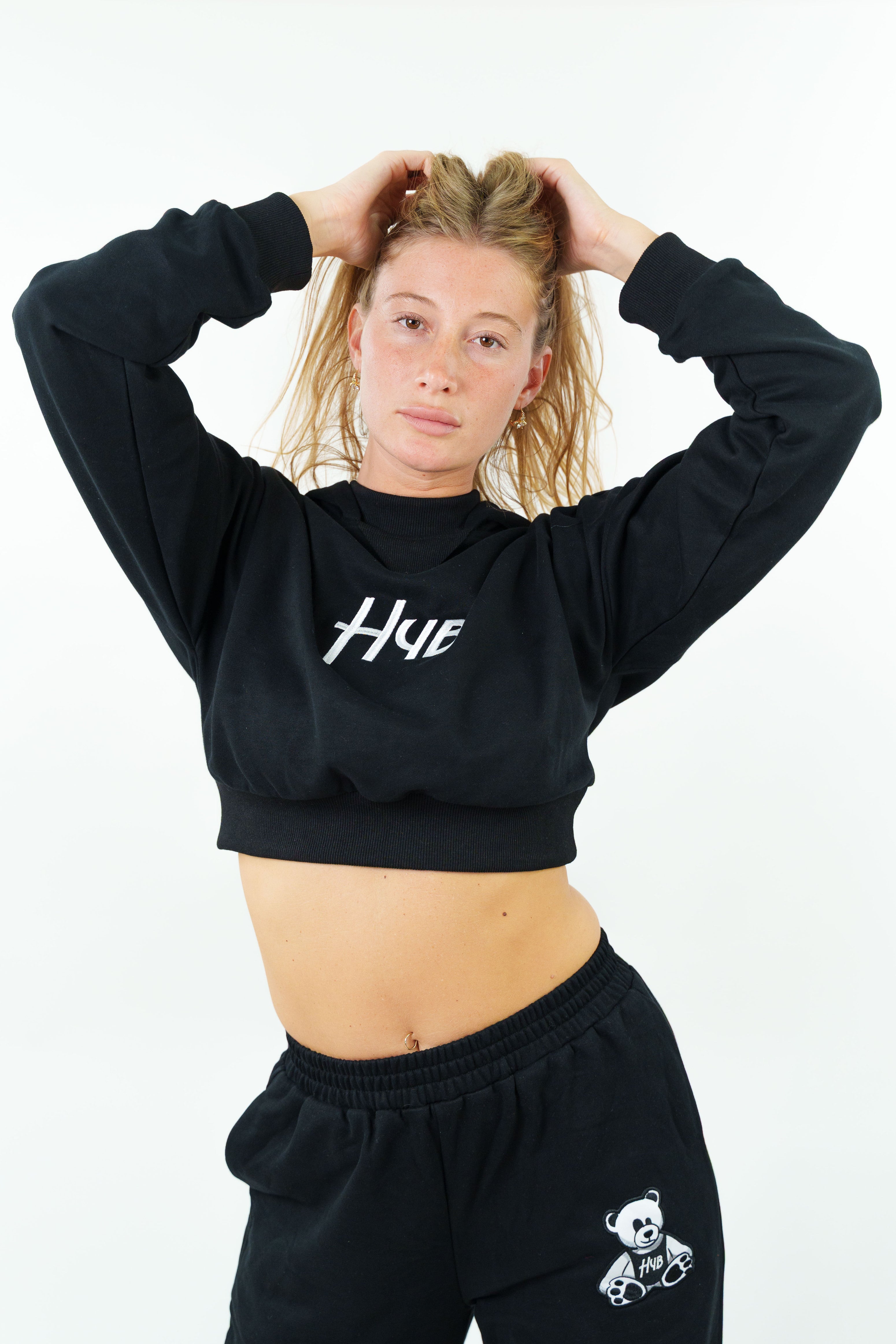 FELPA CROP ESSENZA NERA