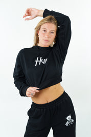 FELPA CROP ESSENZA NERA