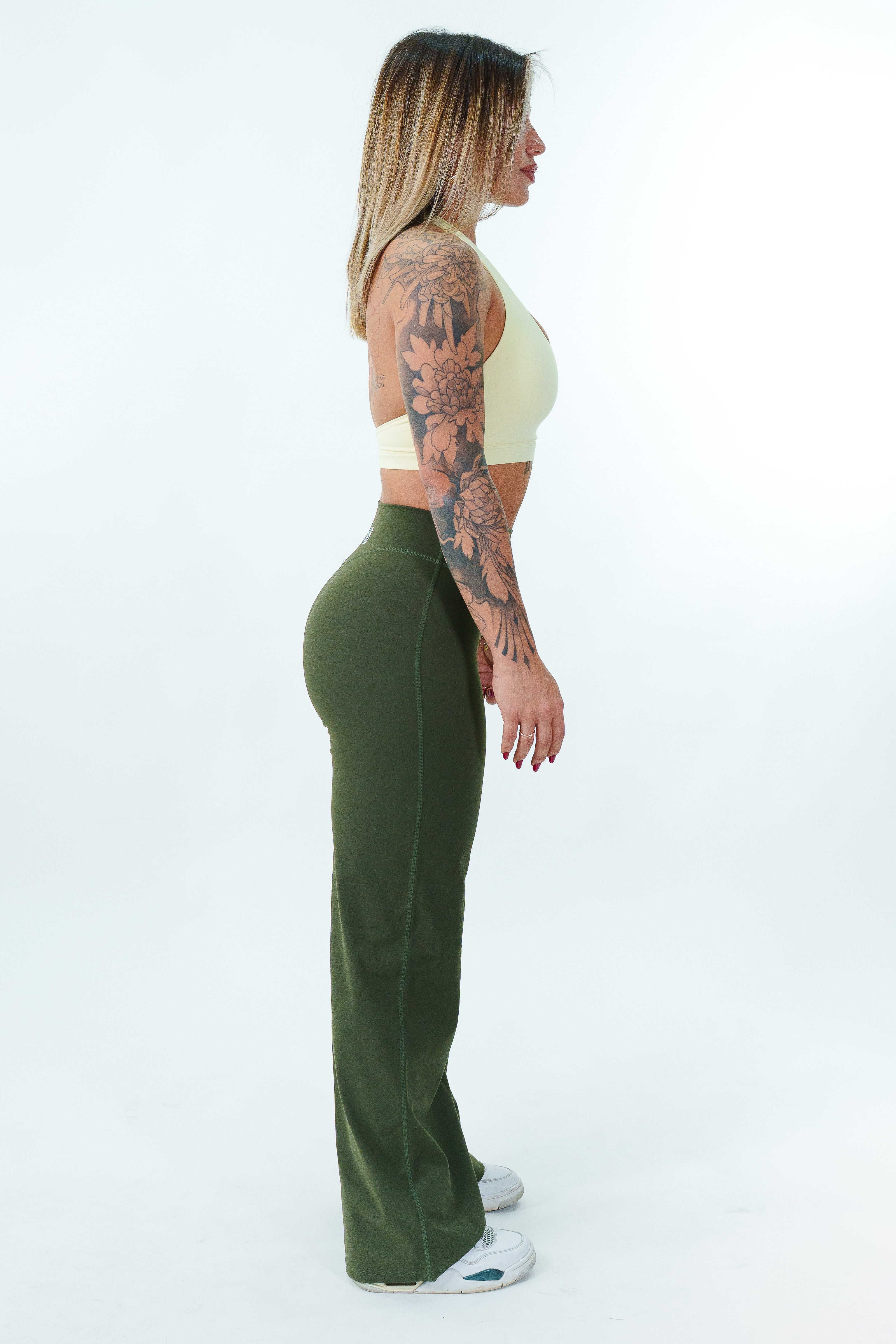 LEGGINGS PALAZZO RITUAL VERDE MILITARE