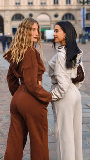 FELPA CROP ESSENZA MARRONE