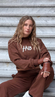 FELPA CROP ESSENZA MARRONE