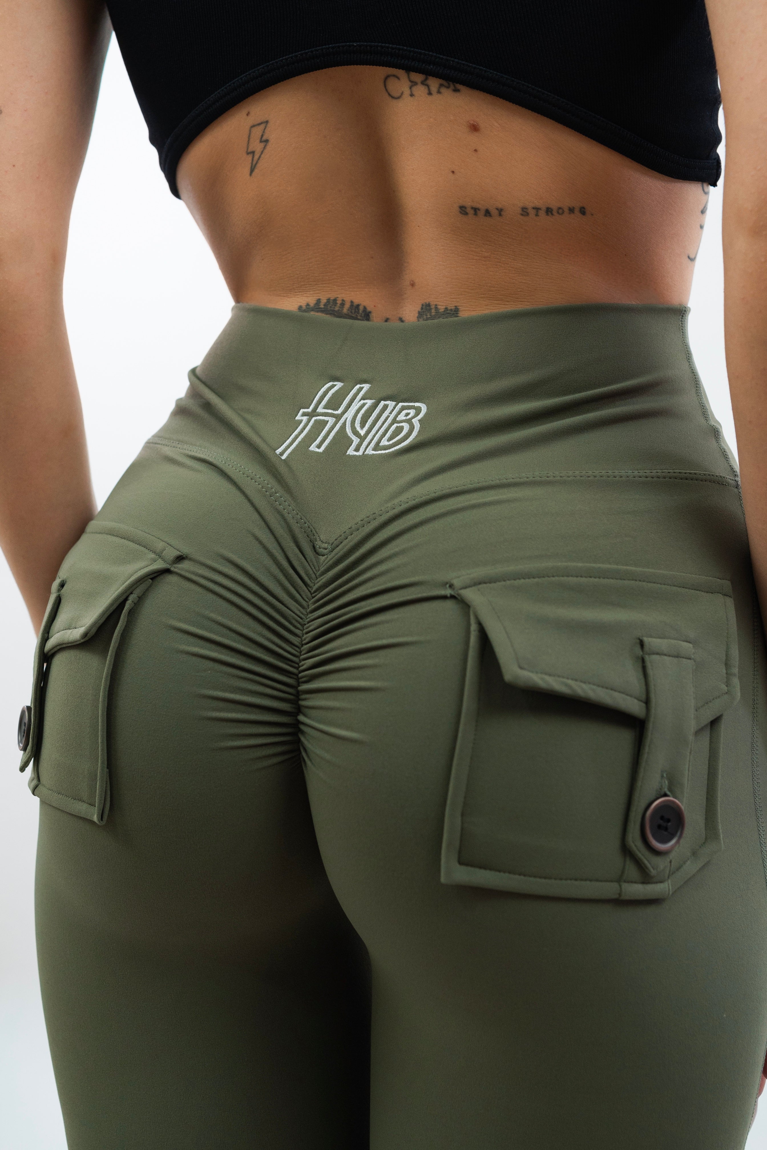 LEGGINGS A ZAMPA DI ELEFANTE VENUS VERDE MILITARE