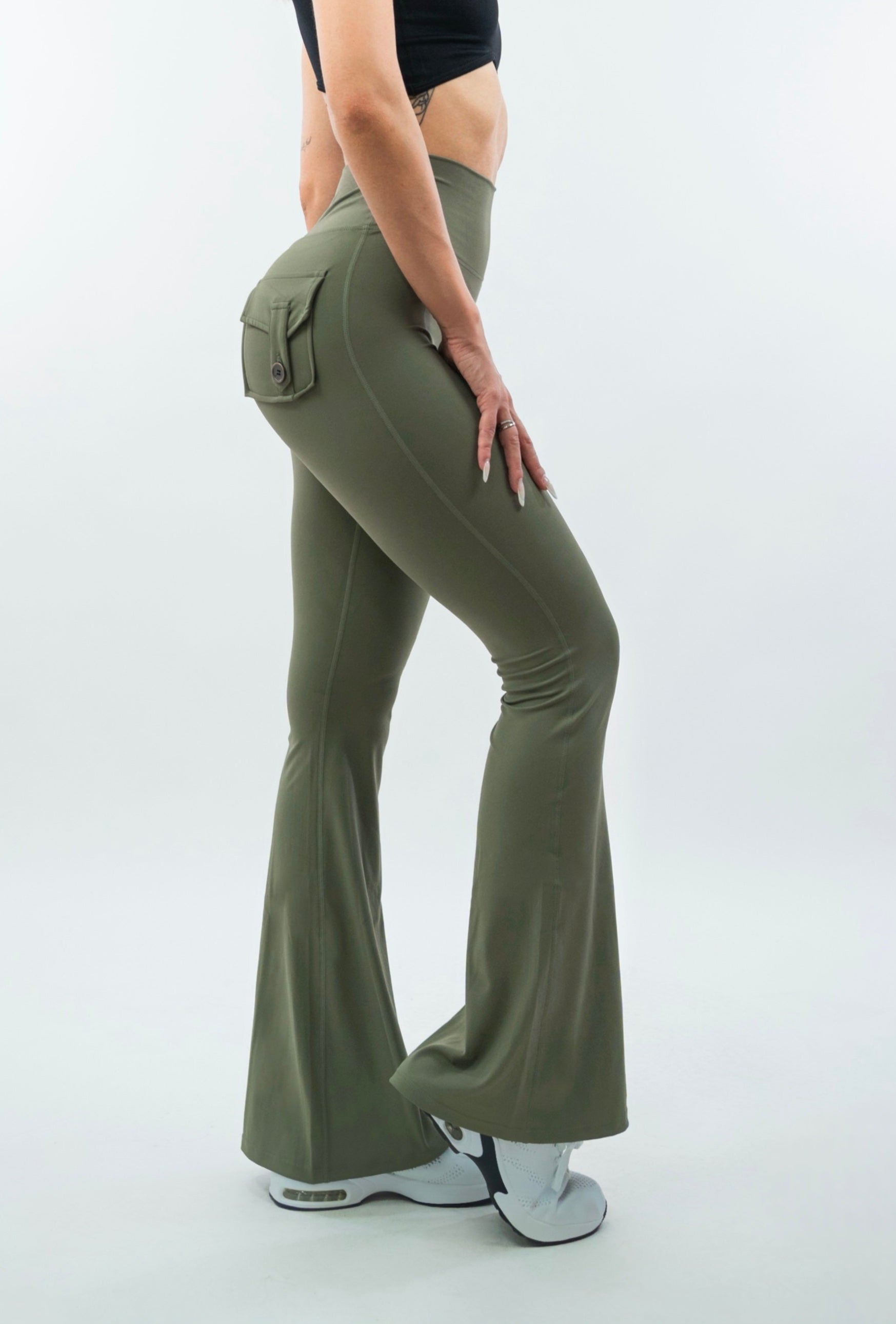 LEGGINGS A ZAMPA DI ELEFANTE VENUS VERDE MILITARE