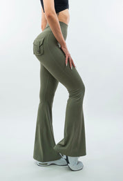 LEGGINGS A ZAMPA DI ELEFANTE VENUS VERDE MILITARE