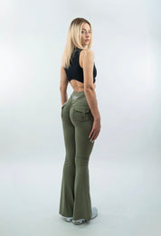LEGGINGS A ZAMPA DI ELEFANTE VENUS VERDE MILITARE