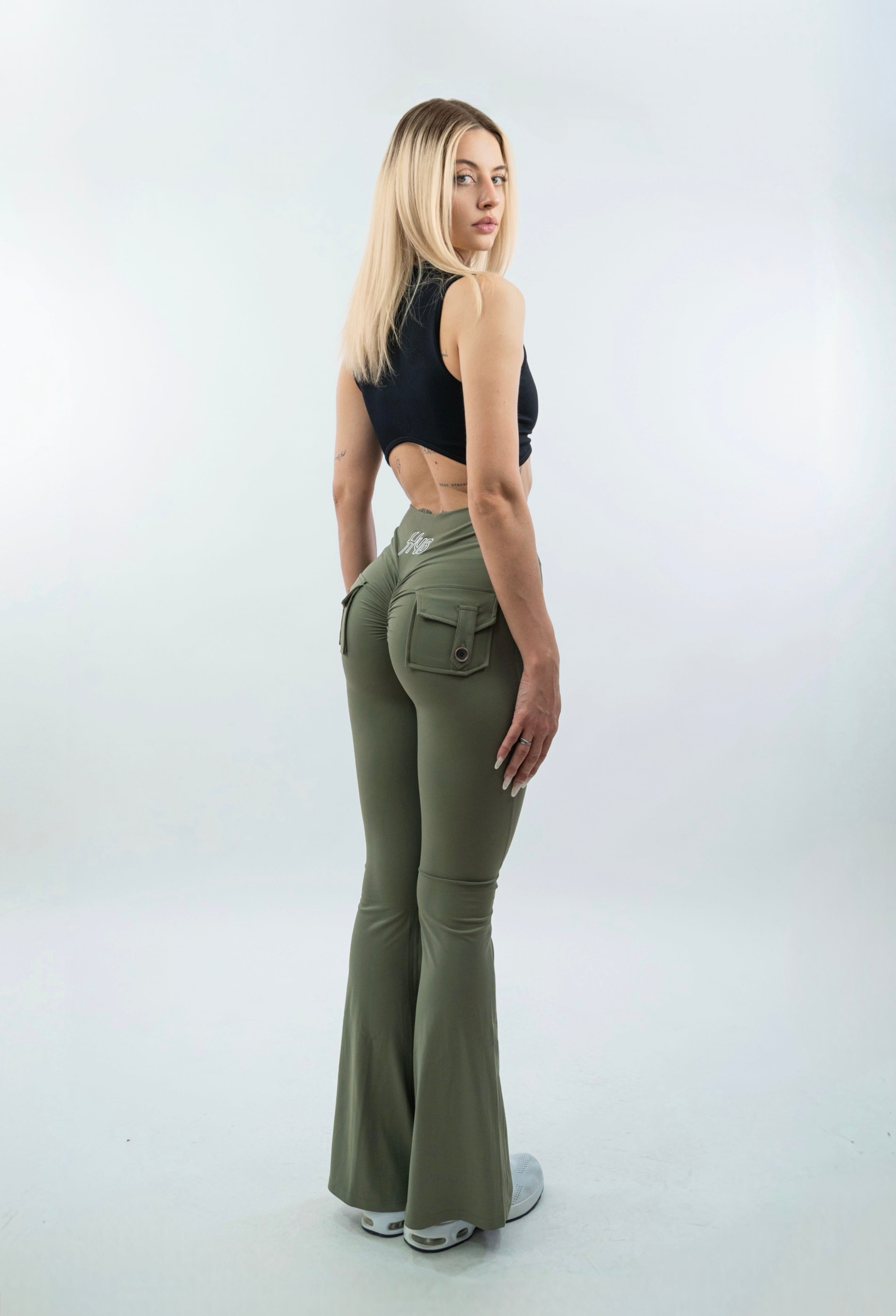 LEGGINGS A ZAMPA DI ELEFANTE VENUS VERDE MILITARE