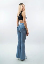 LEGGINGS A ZAMPA DI ELEFANTE VENUS AZZURRO