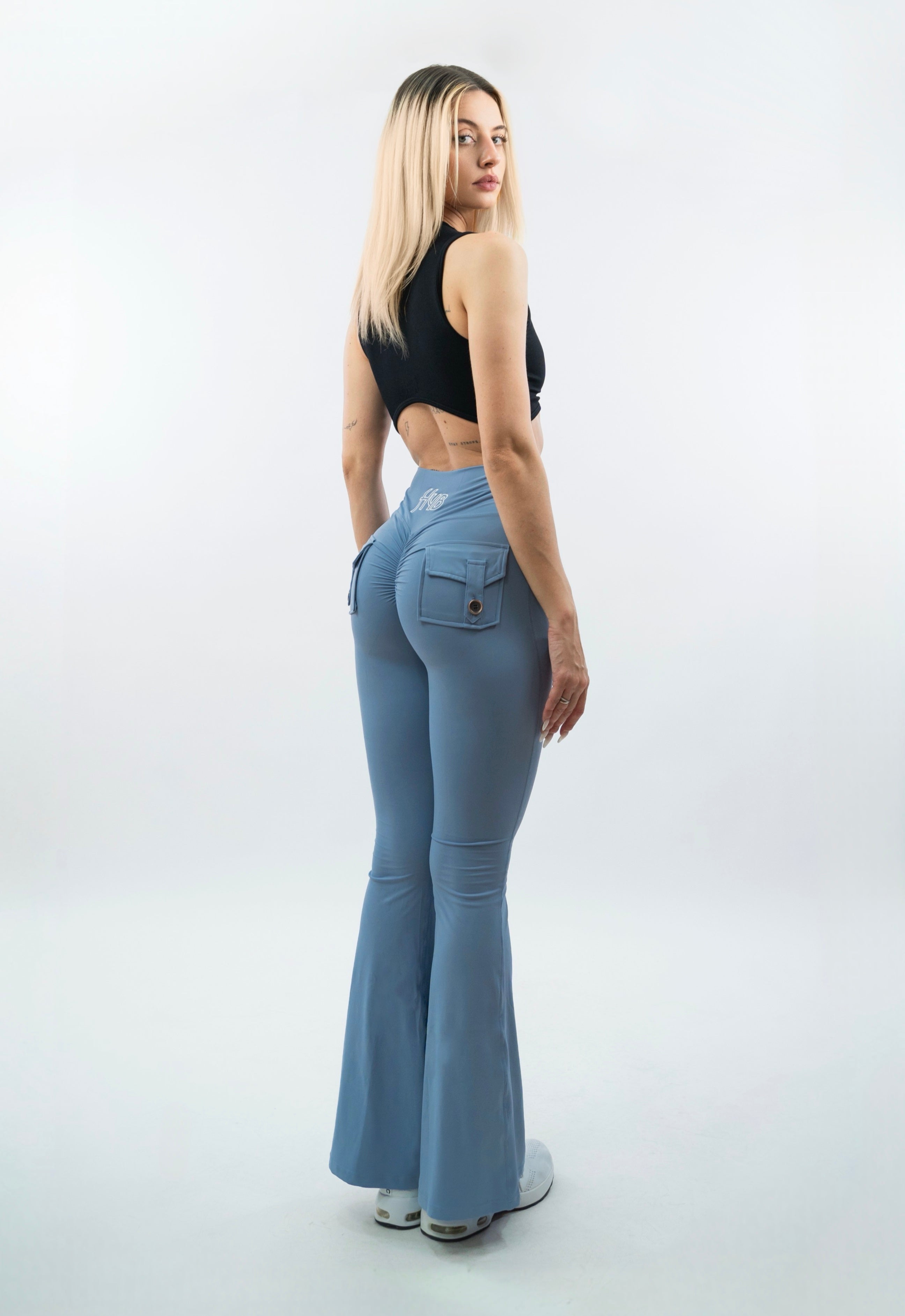 LEGGINGS A ZAMPA DI ELEFANTE VENUS AZZURRO