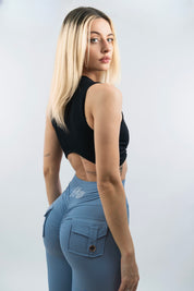 LEGGINGS A ZAMPA DI ELEFANTE VENUS AZZURRO