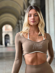 CROP TOP ILLUSION SABBIA