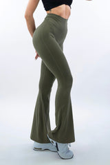 LEGGINGS A ZAMPA DI ELEFANTE AURA VERDE MILITARE