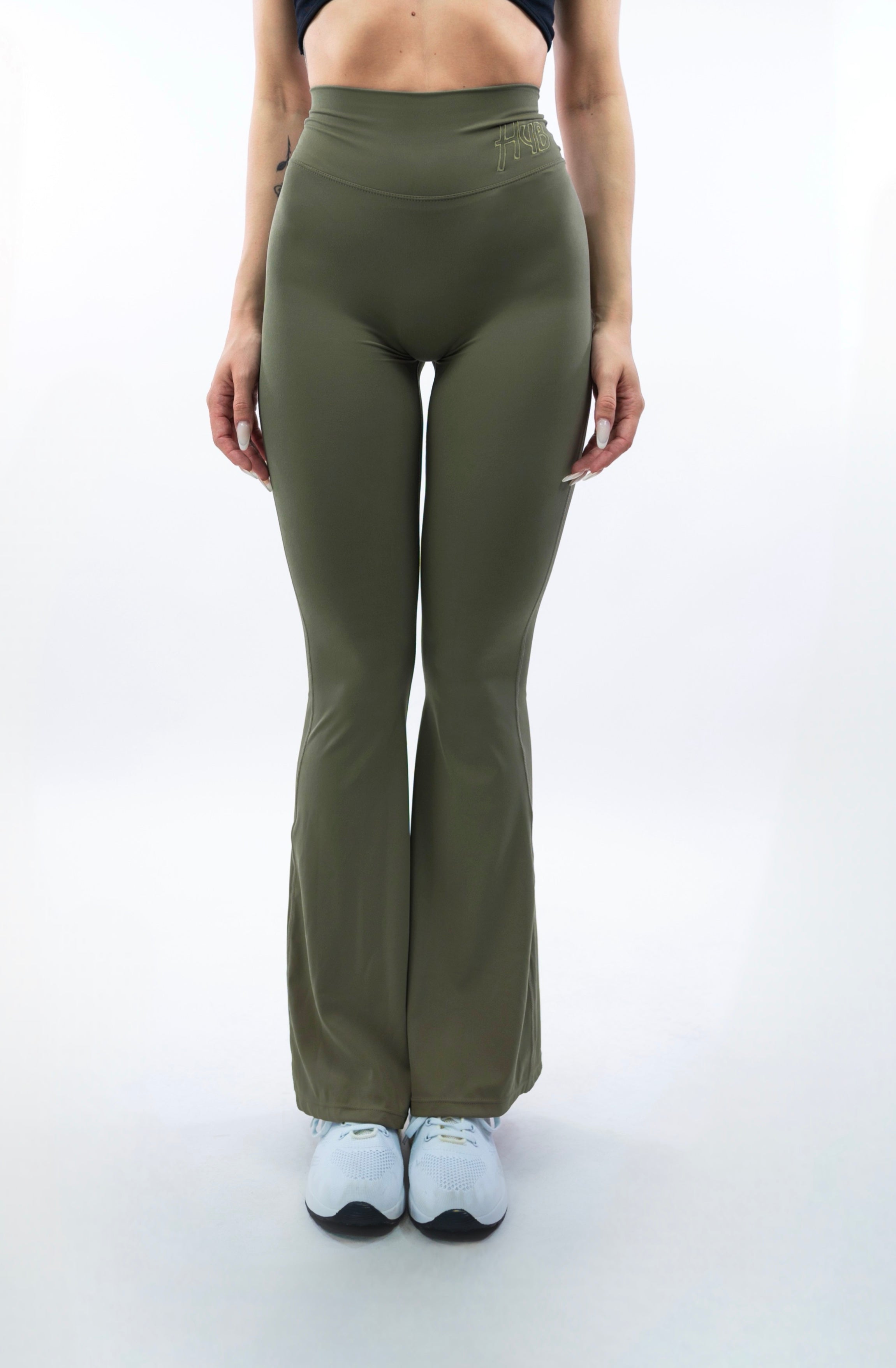 LEGGINGS A ZAMPA DI ELEFANTE AURA VERDE MILITARE