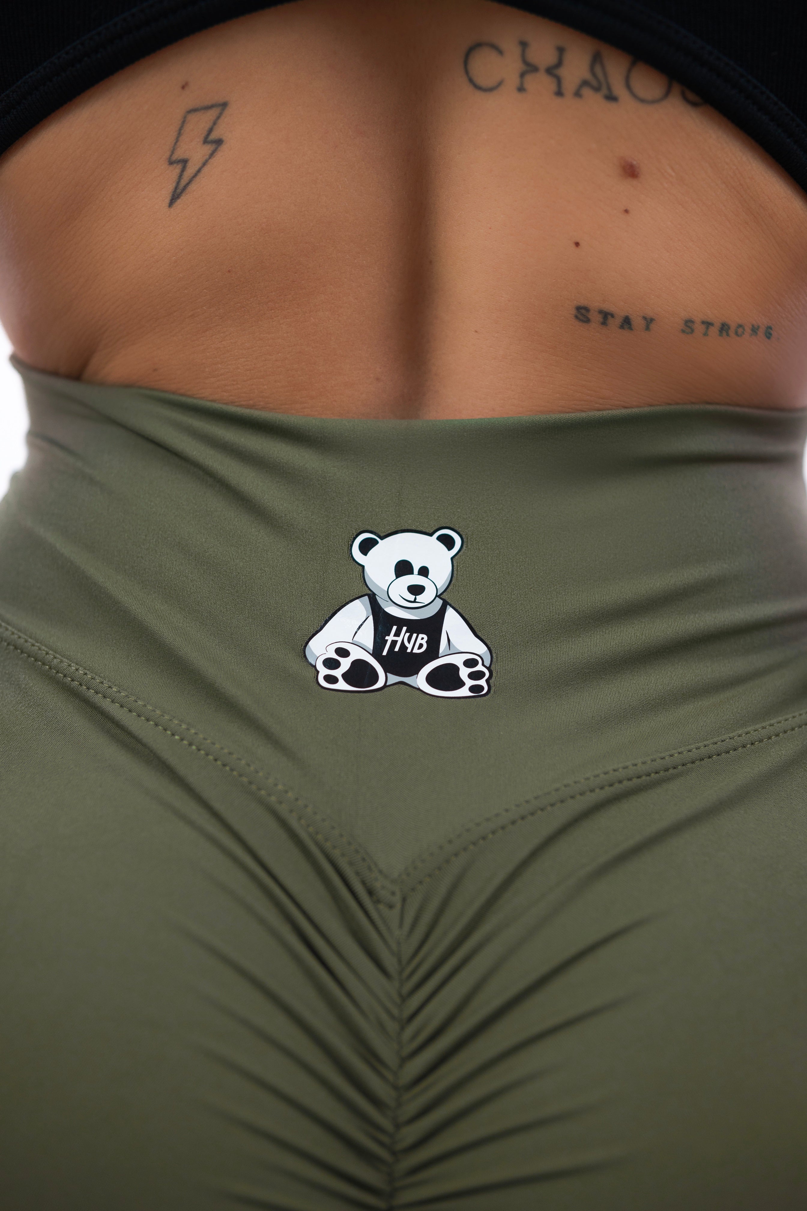 LEGGINGS A ZAMPA DI ELEFANTE AURA VERDE MILITARE